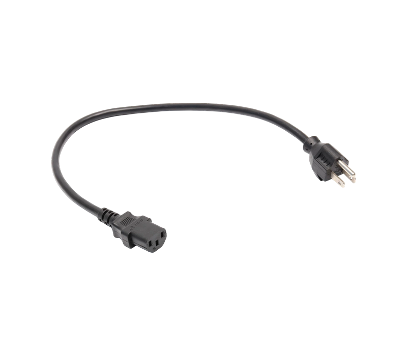 JT-3K+JT-ST3 15A 125V Kolminapainen US-standardipistoke kaapelikiinnikkeellä ja IEC-liittimellä C13