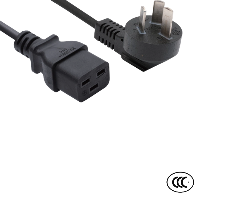 C3-16+ST6 16A 250V Kiinan vakiosuurvirtainen 90 asteen kulmaliitin IEC-liittimellä C19