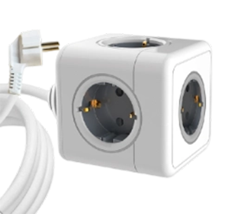 E03 Wired Cube Power Strip 5 eurooppalaistyylisellä pistorasialla