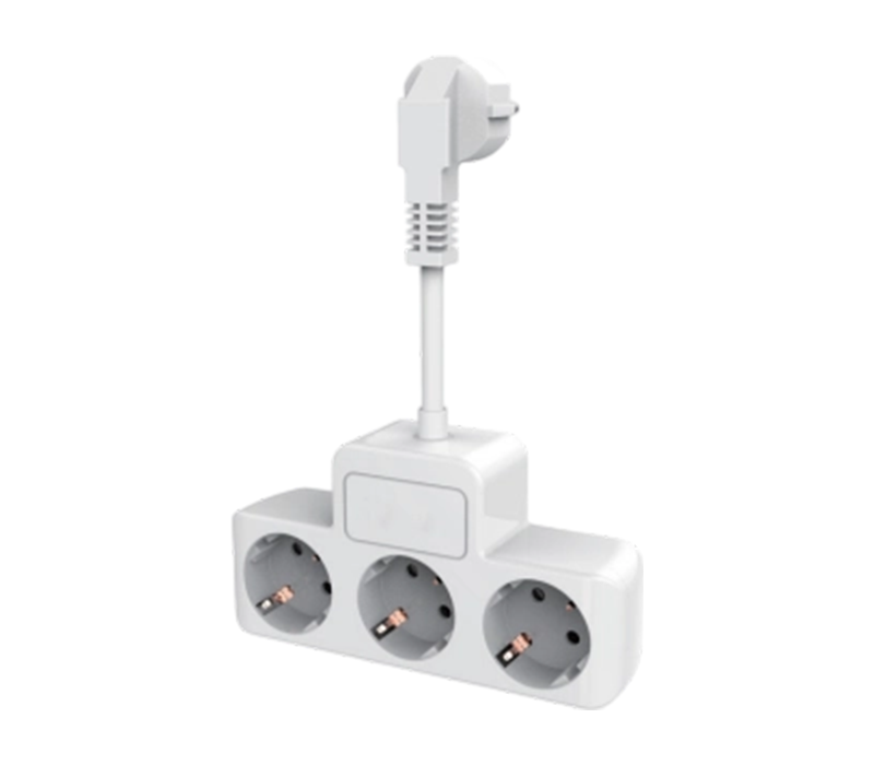 E12 langallinen Power Strip, jossa on 3 eurooppalaistyyppistä pistorasiaa